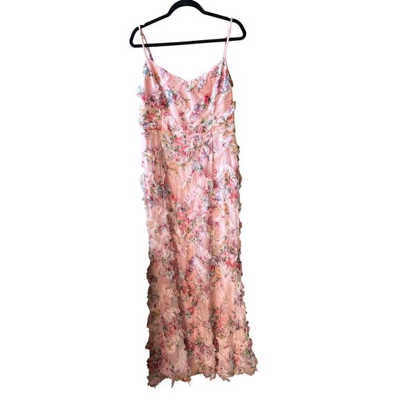 Dress the population Giovanni ruffled Maxi dress blush multi XXL - Picture 6 of 13